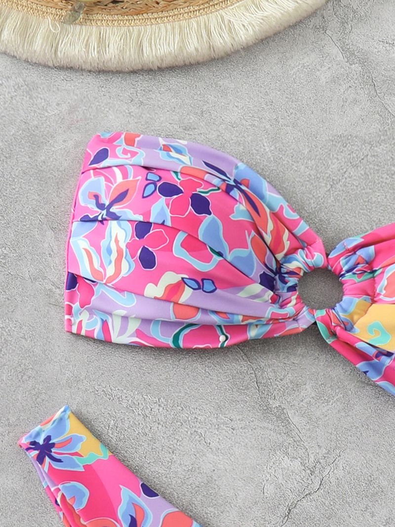 Îmbrăcăminte pentru femei Costume de baie pentru femei, stil nou, cu top tubular, pliat cu inel, drăguț, fără spate, bikini, vară, plajă_voghion.com
