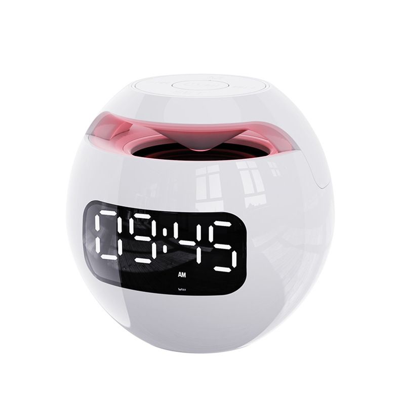 G90 Runder Ball Bluetooth Wecker Tragbarer Mini-Subwoofer Kartenradio Kleiner Lautsprecher_voghion.com