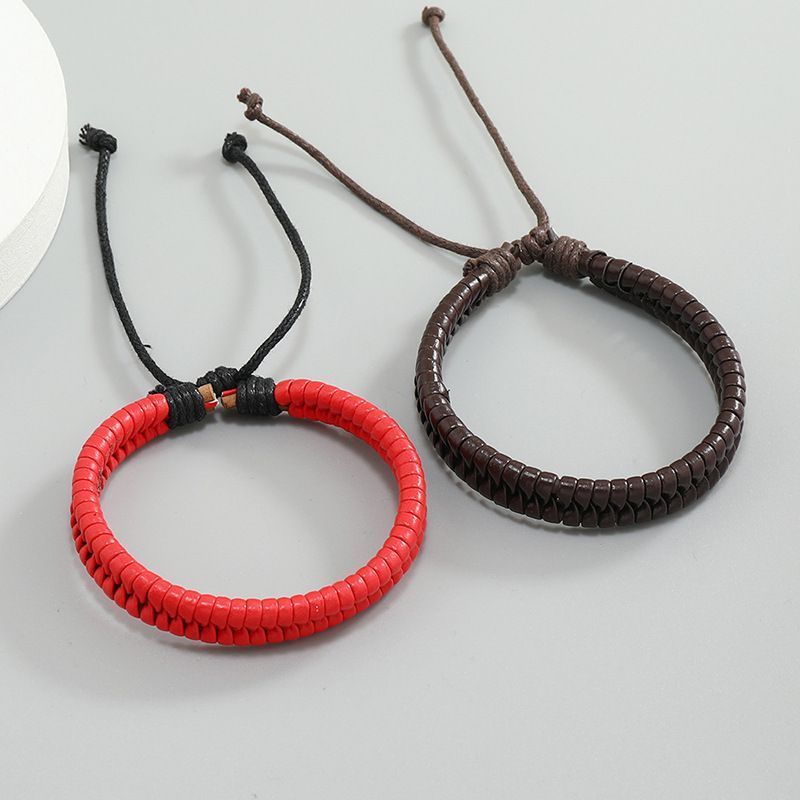 Bracelet en cuir tissé fait main, accessoires de style punk, simple, tendance, bijoux tendance, tendance, tendance, tendance_voghion.com