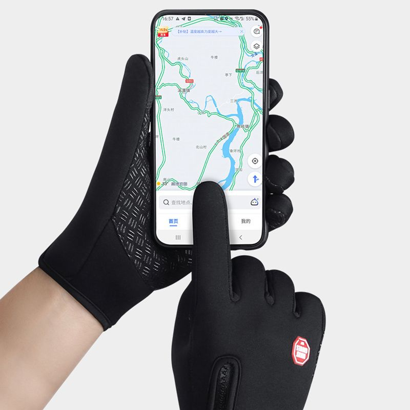 Winter men's and women's warm all finger Outdoor activities Touch screen Wind proond anti-skid gloves_voghion.com