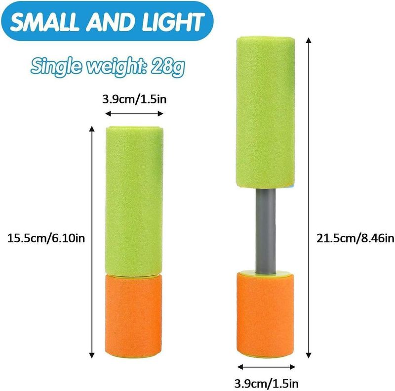 Wasserpistole aus Schaumstoff zum Ziehen und Sprühen – EVA-sichere Wasserpistole für Kinder zum Spielen am Strand, im Pool und im Freien (21,5 cm/33 cm/38 cm)_voghion.com