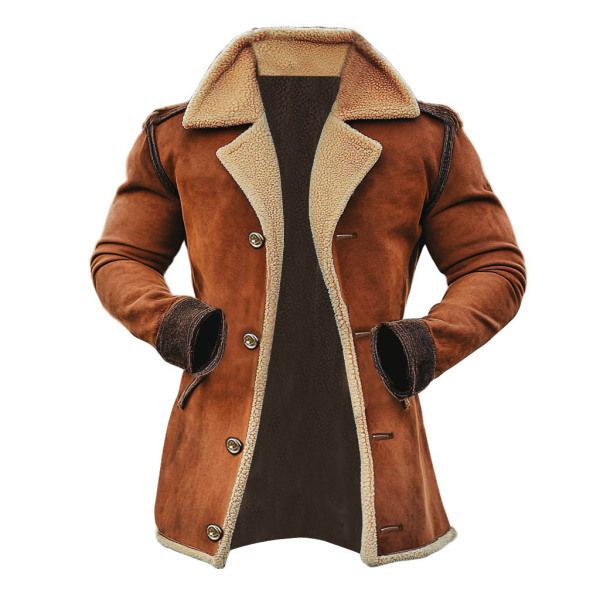 Giacca da uomo europea in pelle scamosciata con colletto di media lunghezza e fodera in sherpa_voghion.com