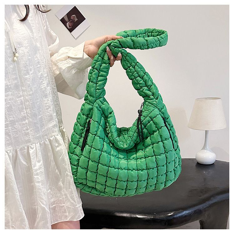 Borsa a tracolla pieghevole Clouds Fashion Dumpling, grande capacità, in cotone, da ascella_voghion.com