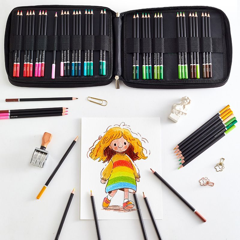 Professional 120-Color Oil-Based Colored Pencils Set For Artists & Students - Premium Wooden Case, Vibrant Pigments, 4B Soft Core For Smooth Blending_voghion.com
