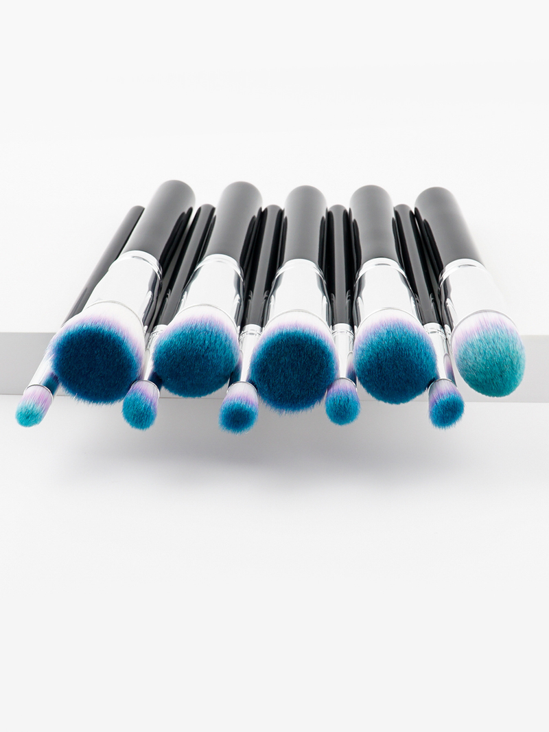 10-teiliges, hochwertiges, großes, professionelles Make-up-Pinselset in Schwarz_voghion.com