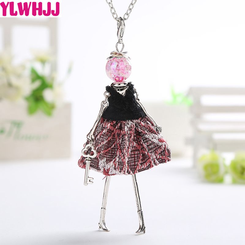 Pronta consegna YLWHJJ nuove collane lunghe nere carine per bambole da donna e pendenti per abiti caldi per bambine, maxi collana di marca, dichiarazione di moda_voghion.com