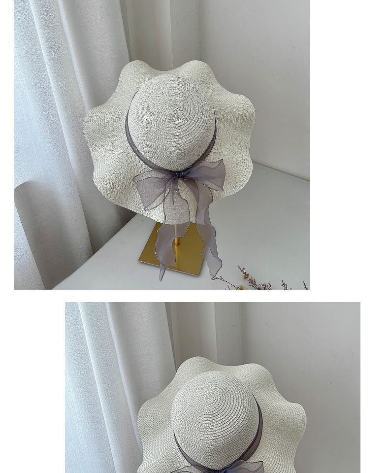 Summer large brimmed straw women's foldable beach UV resistant hat, sun protection hat_voghion.com