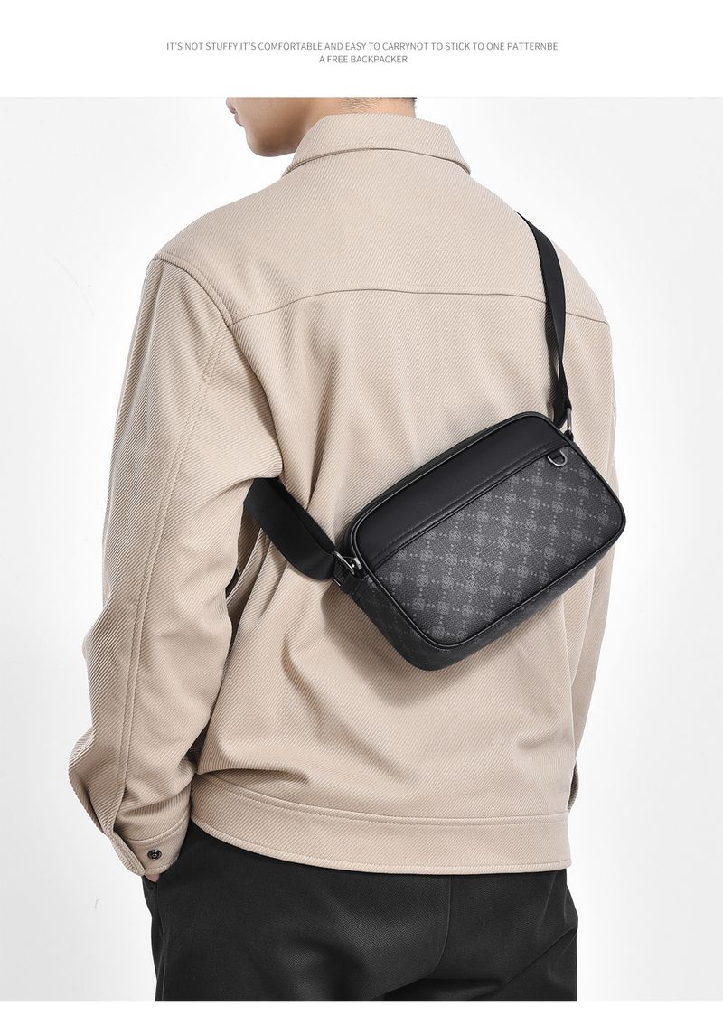 Borsa a tracolla stampata da uomo, borsa a tracolla casual, piccola borsa quadrata, zaino multifunzionale da uomo, per andare al lavoro_voghion.com