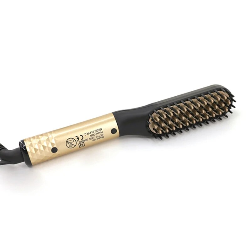 Brush Professional Beard Straightener Multifunctional Straightening Comb Hair Curler Quick Heating Styling Tools_voghion.com