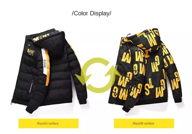 Männer Herbst Winter Baumwolle Warme Bequeme Gepolsterte Verdickte Daunenjacke 2025 Neue Doppelseitige Kleidung Abnehmbare Kappe M-6XL_voghion.com