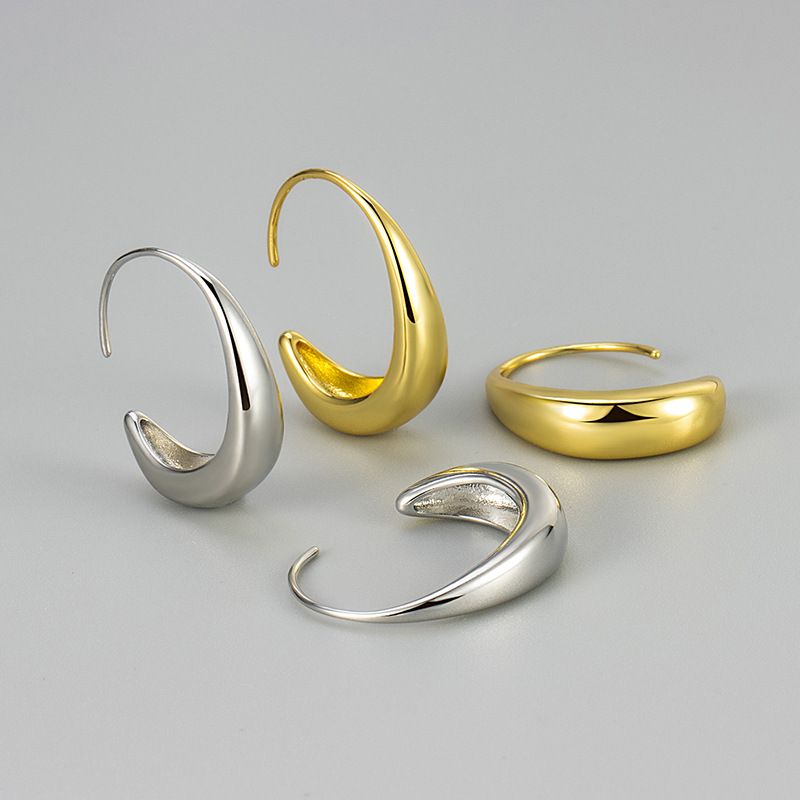 Orecchini a gancio a forma di C di design di nicchia, ganci per le orecchie minimalisti di alta qualità, alla moda, unici e alla moda._voghion.com