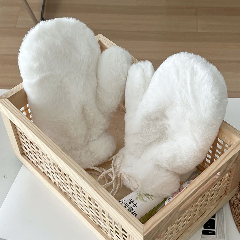 Tableau lumineux blanc pur, peluche, gants d'hiver portables unisexes à monter soi-même, coupe-vent et chauds à suspendre au cou_voghion.com
