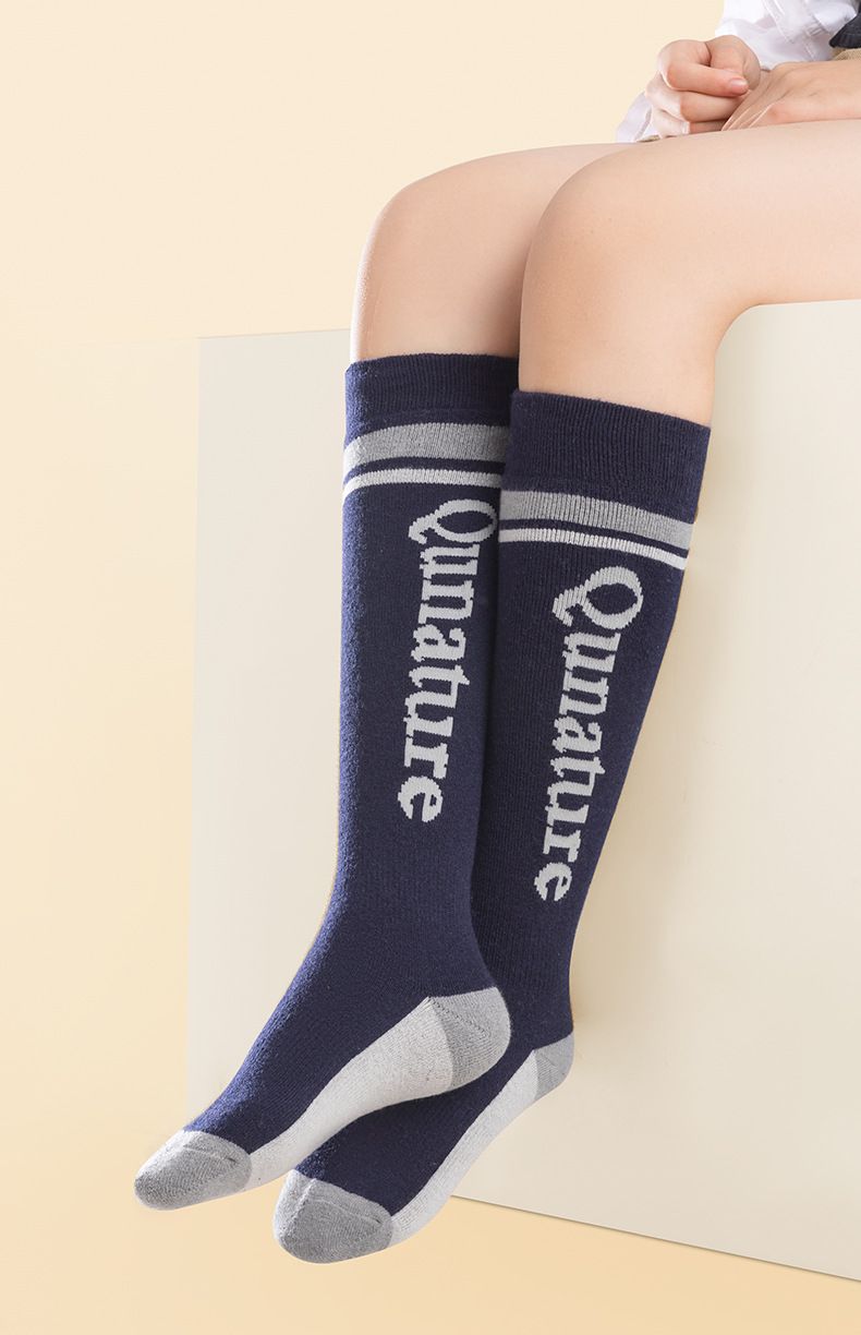 Calzini da sci per bambini Tuoye Fun per ragazzi e ragazze, caldi, lunghi e alti, cerchi di lana spessa, calzini sportivi da esterno, autunno_voghion.com