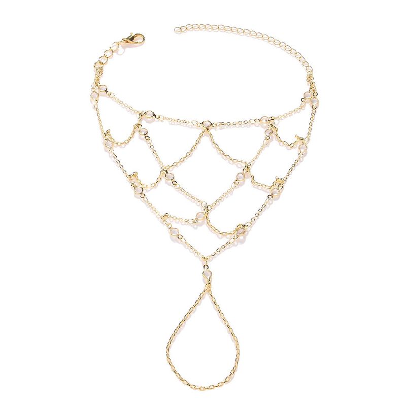 New Mesh Full Fashion Personality Niche Design High-end Inlaid Diamond Summer Back-of-Hand Chain_voghion.com