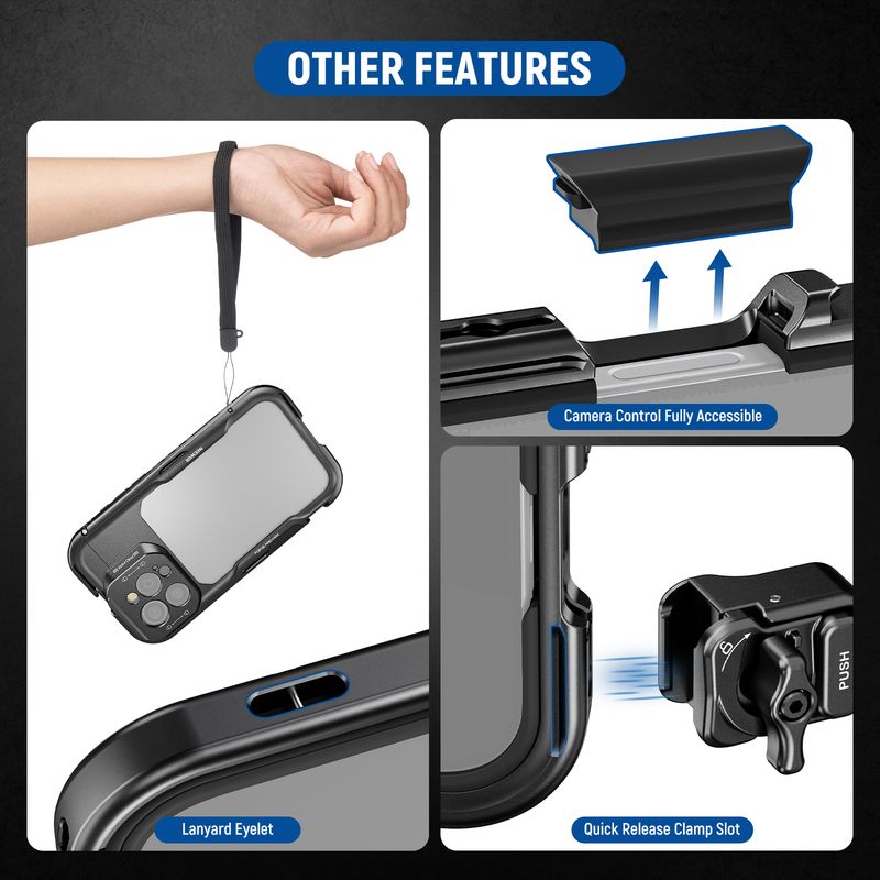 Neuere Käfighülle für iPhone 16 Pro/Pro Max Schnellverschluss-Video-Rig-Telefonstabilisator mit 67-mm-Filteradapter_voghion.com