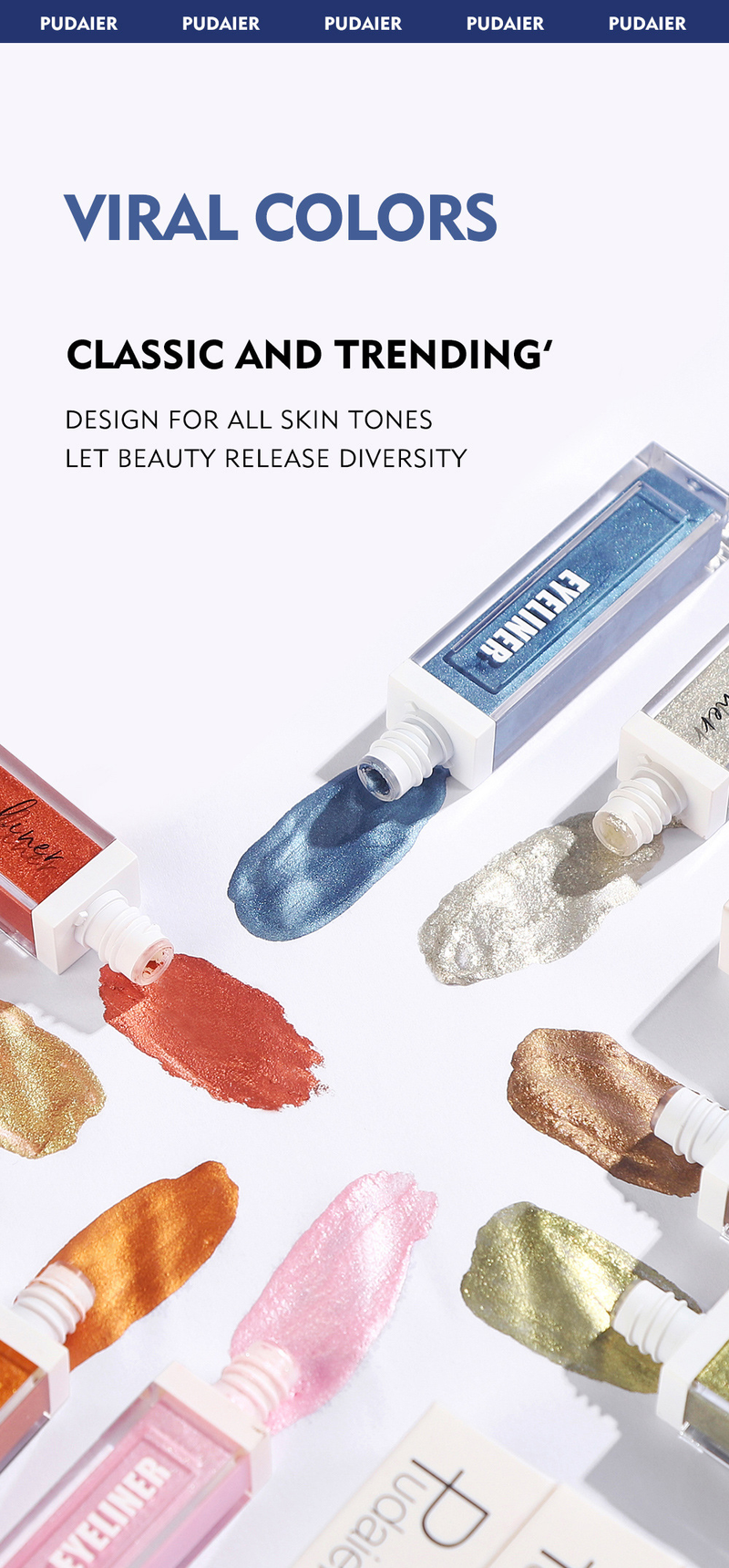 Pudaier Bleistift-Creme, wasserfest, schnell trocknend, 12 flüssiges Eyeliner-Farb-Make-up_voghion.com