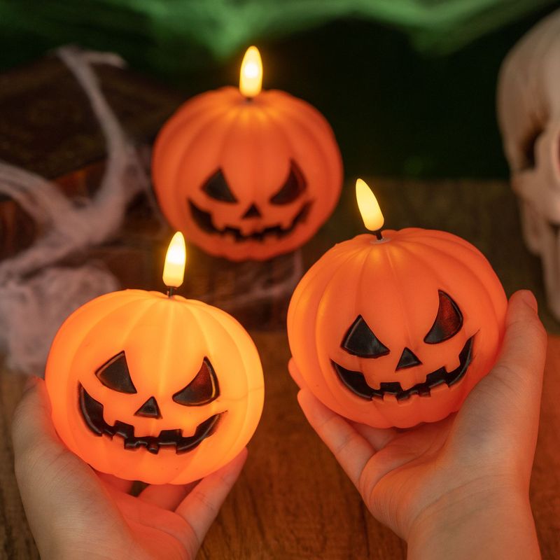 Halloween Decorations Glowing Pumpkin Candle Lights Dance Party Dress Up Desktop Ornaments Atmosphere Layout Props_voghion.com