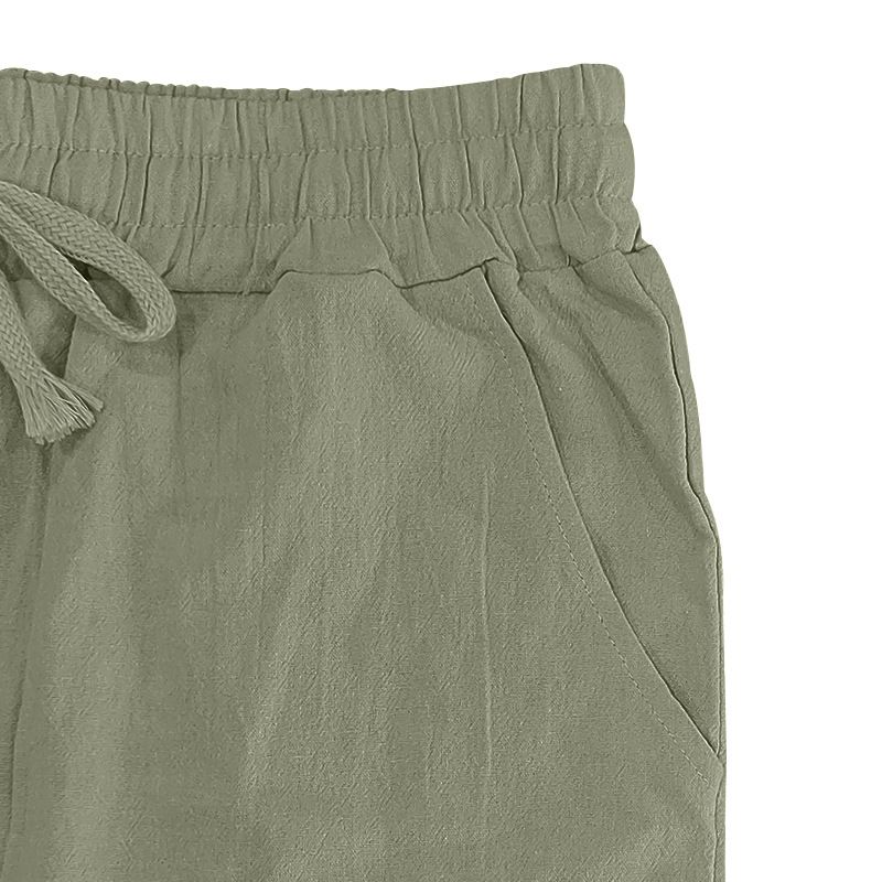 Pantaloni larghi da uomo Four Seasons in lino casual hip hop da spiaggia, a gamba larga_voghion.com