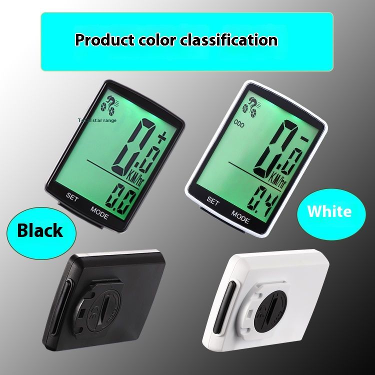 Vélo avec grand écran de 2,8 pouces, chinois, anglais, ultra lumineux, LED, veilleuse, testeur de vitesse, compteur de vitesse sans fil_voghion.com