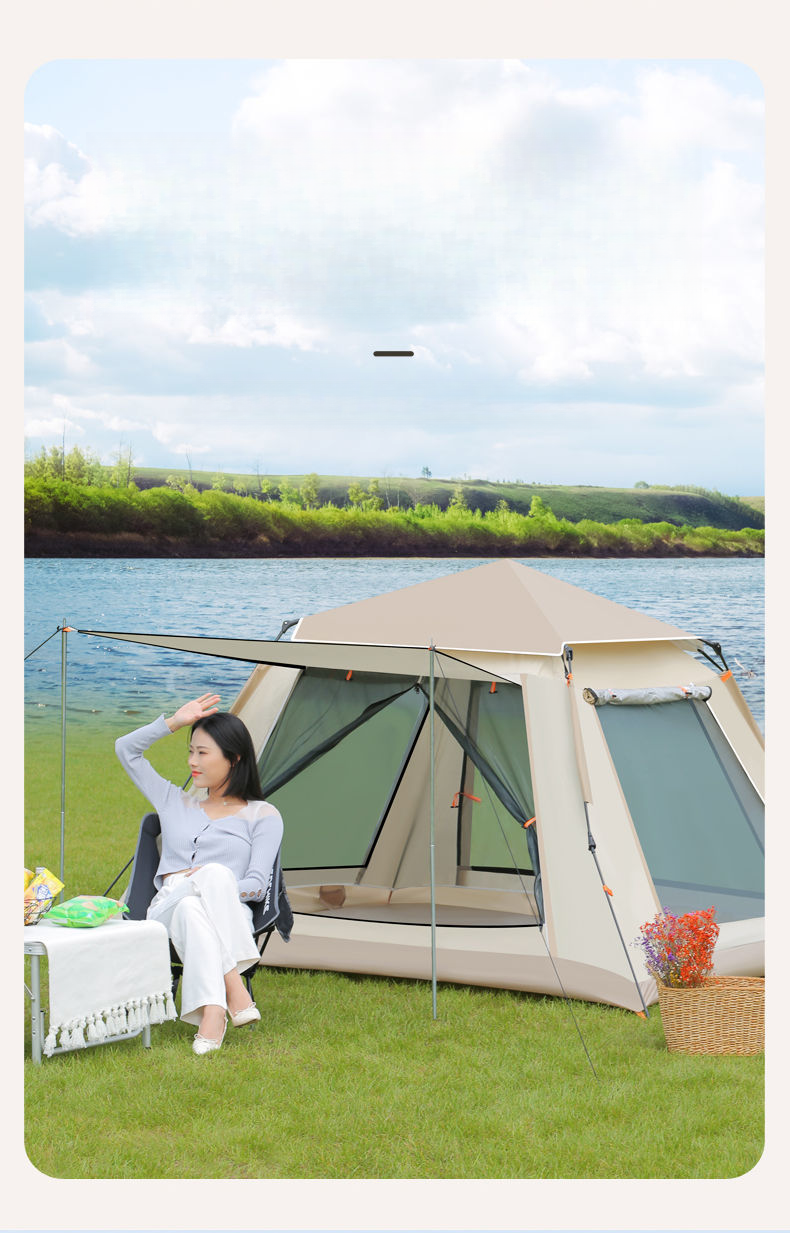 Outdoor Camping Zelt Familie Picknick Reise Sonnenschutz Faltbare Tragbare Automatische Regendicht_voghion.com
