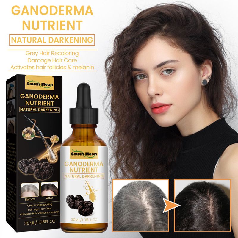 Reying Hair, Hair Darkening , Organic Ganoderma Nutrient Hair Reverse 30ML Black Ganoderma Nourishes Hair And Strengthens It_voghion.com