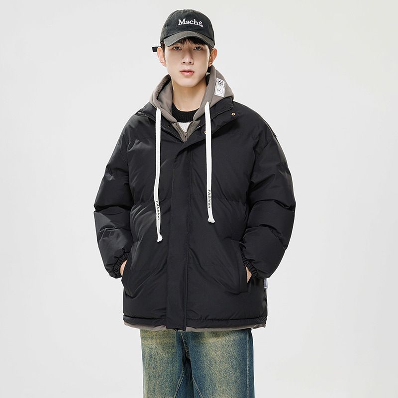 Giacca invernale 2024 nuova impermeabile, antivento, antistatica con cappuccio in maglia di cotone con calore interno, accappatoio per uomo_voghion.com