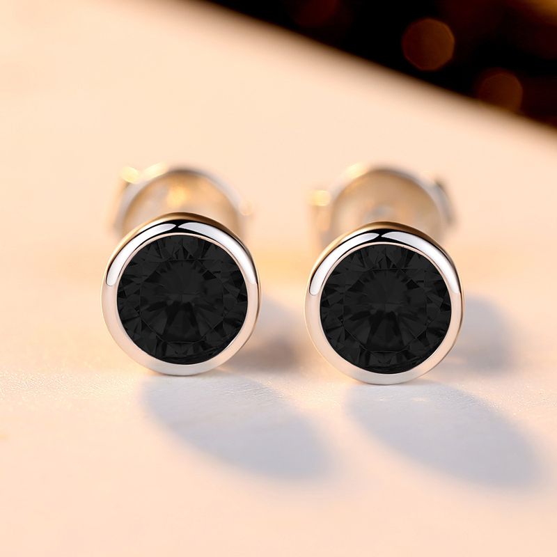 Brincos de diamante único incrustado, banhados a platina, ouro branco, ouro verdadeiro, moissanite, brincos femininos de quilates, zircônia simulada_voghion.com