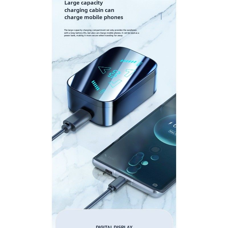 Bluetooth Kulaklık, Power Bank, Büyük Power Tws, Uzun Pil Ömrü, Dijital Ekranlı Çağrı, Acil Şarj, Kozmetik Ayna, Kulaklık M48._voghion.com
