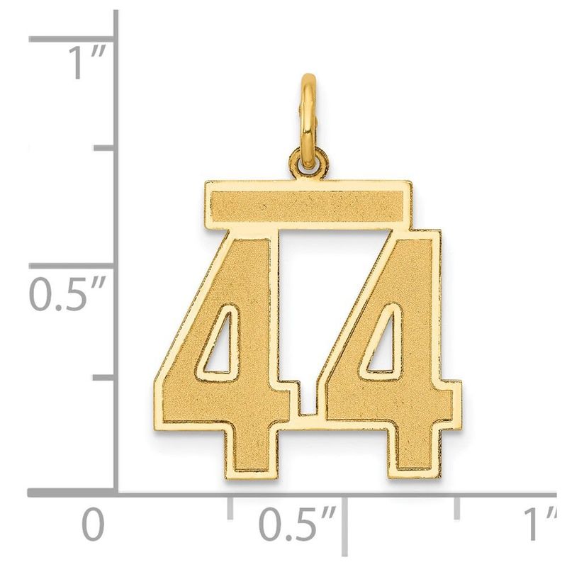 14k Medium Satin Number 44 Charm_voghion.com