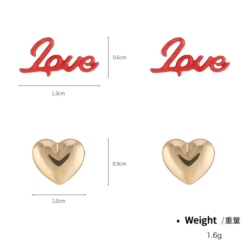 Collana con diamanti rossi Kenjie Design per donna, orecchini a forma di cuore, regalo di San Valentino_voghion.com