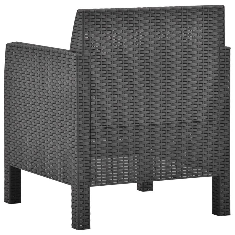 2 Piece Patio Lounge Set with Cushions PP Rattan Anthracite_voghion.com
