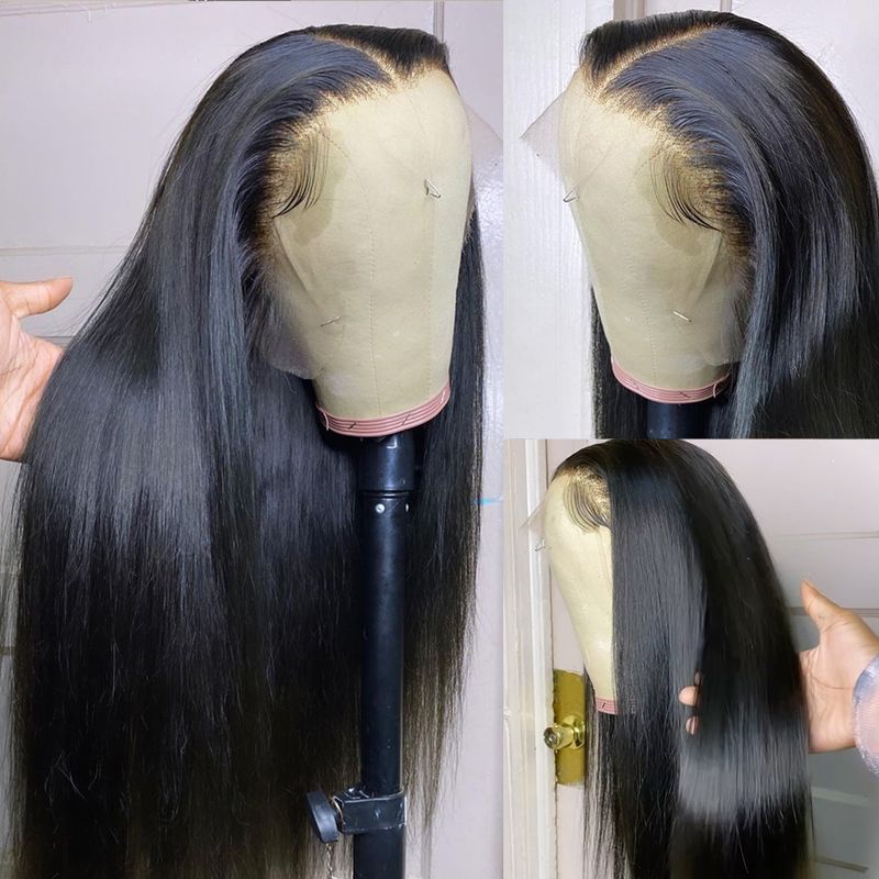 hete verkoop 250% Bone Straight 5x5 Lijmloze Voorgeplukte 13x4 Frontale Pruik 13x6 Transparante Kant Front Pruiken Voor Vrouwen_voghion.com