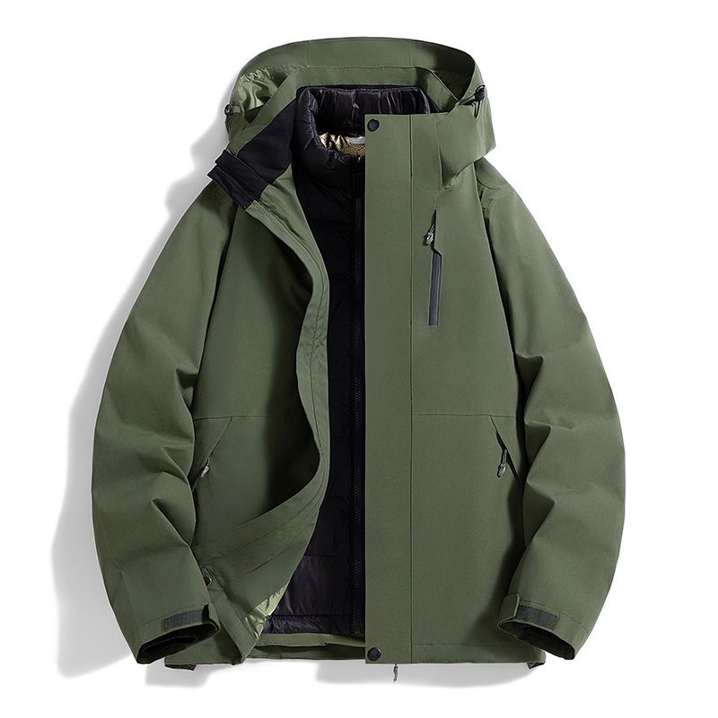 Giacca invernale 2025 in piumino d'anatra bianco al 90%, tre in uno, con cappuccio, per uomo_voghion.com