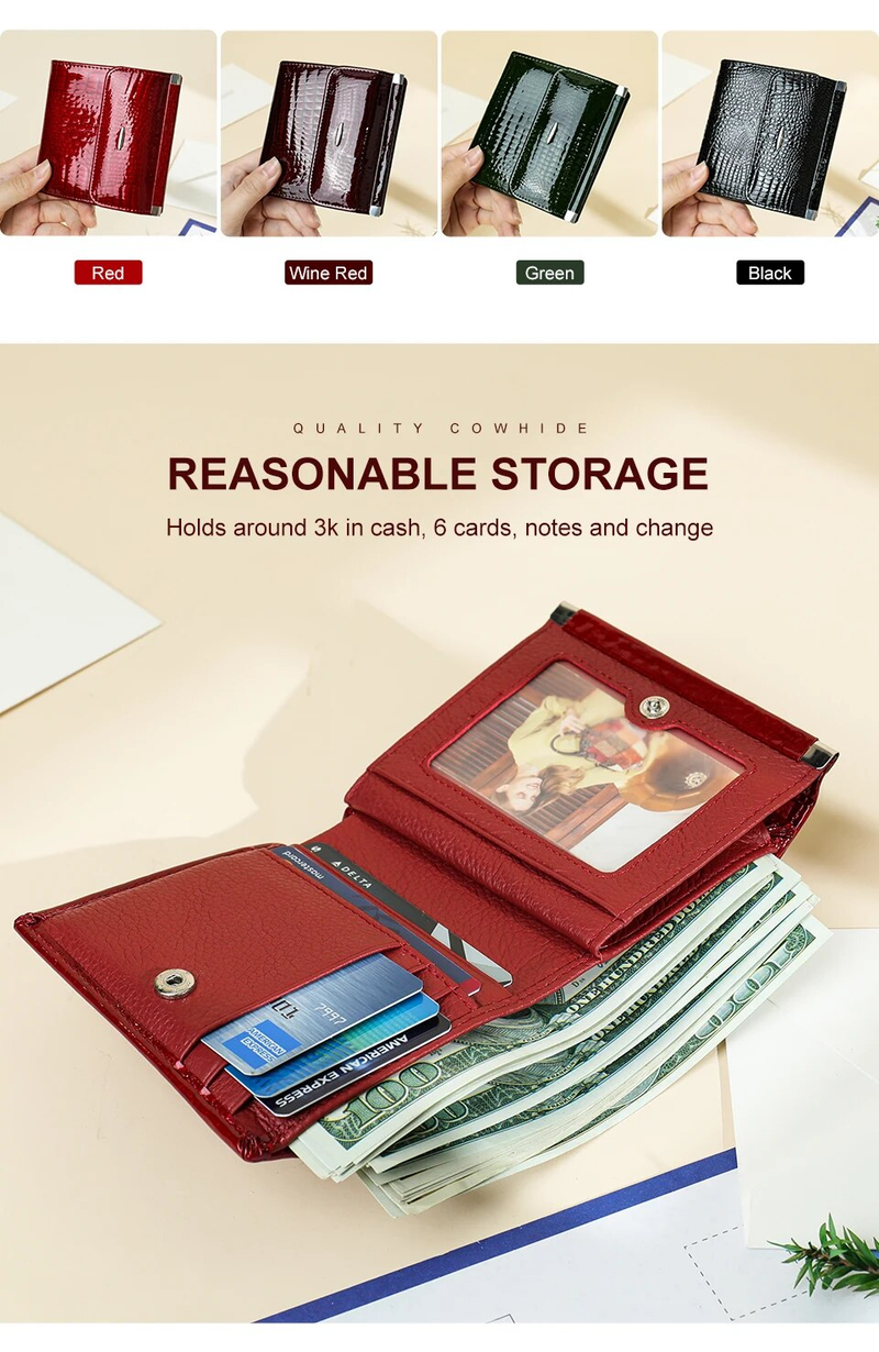 WESTAL Portafoglio da Donna in Pelle con Tasca Porta Carte Rosso Porta Soldi Porta Monete Donna_voghion.com