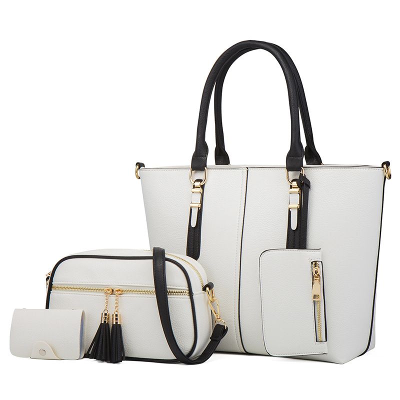 Borsa a tracolla grande capacità, da donna, autunno inverno, con motivo a blocchi di colore, nuova collezione Mother-Daughter 2024_voghion.com