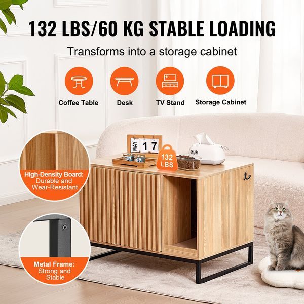 Cat Litter Box Enclosure Hidden Litter Box Furniture 31.5'L X 20'W X 22'H_voghion.com
