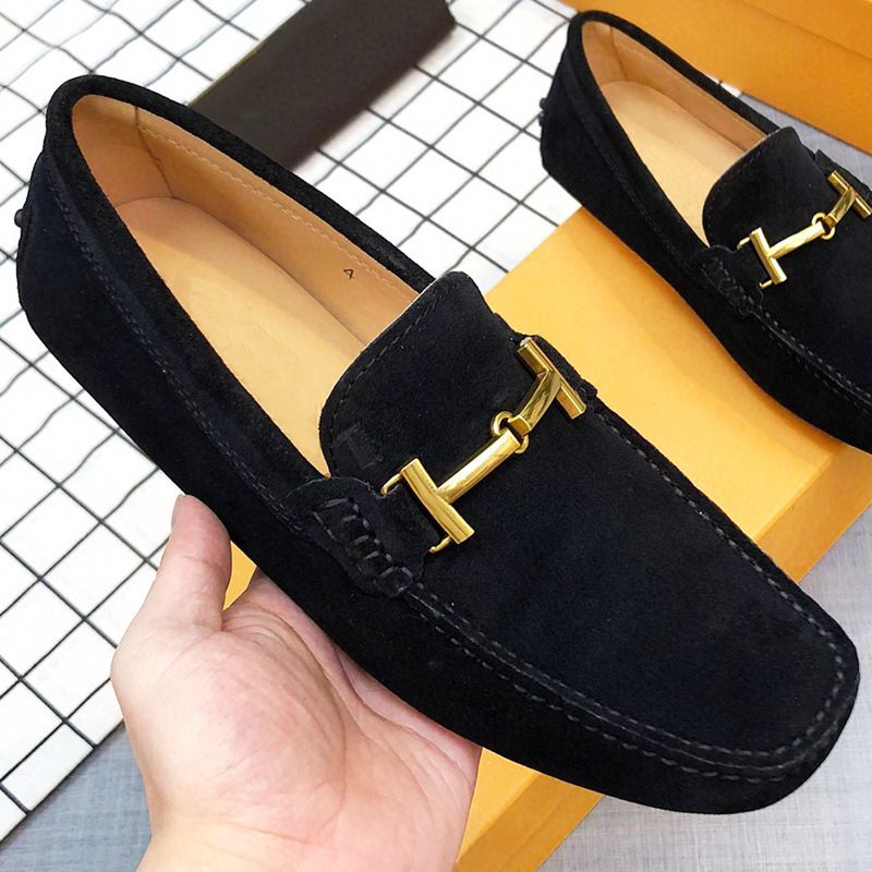 Matte And Real Leather Bean Men 2025 New Versatile One Foot Lazy For Men's Driving Shoes_voghion.com