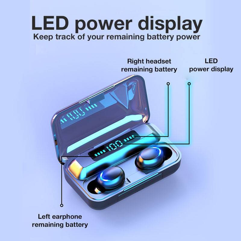 F9-6 TWS Ohrhörer Kabellose Kopfhörer Bluetooth 5.0 Headset Wasserdichte Touch-Steuerung LED-Digitalanzeige Mit Mikrofon 2200mAh Ladebox_voghion.com