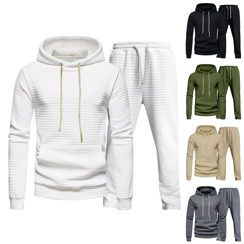 Completo felpa con cappuccio oversize e pantaloni da jogging foderati in pile – Abbigliamento casual da uomo (S-XXXL)_voghion.com