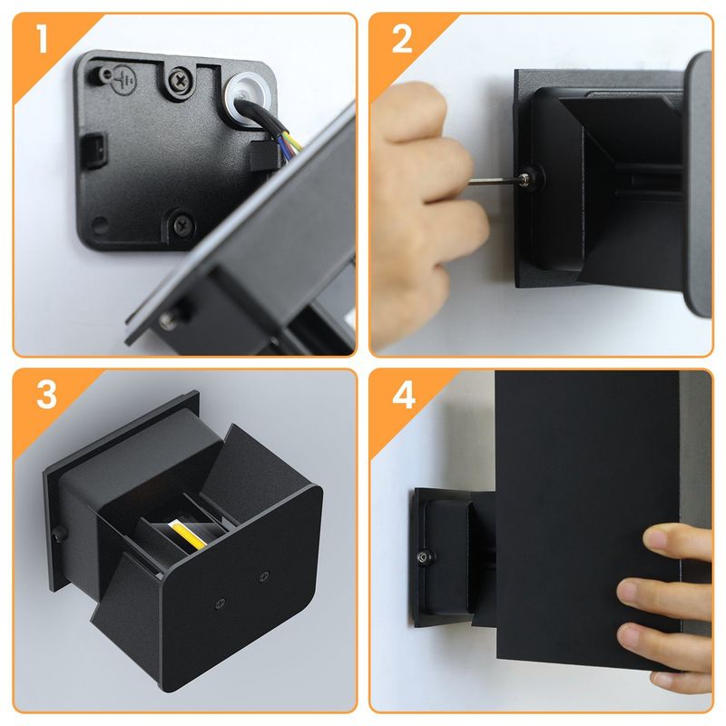 Glitzerlife LED Wandleuchte Schwarz Innen Wandlampe - 2ER Außenwandleuchten Wandbeleuchtung 5W Außenlampe Up Down Wandstrahler IP65 Außenleuchte 3000K Warmweiß_voghion.com