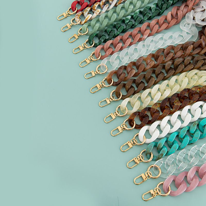 Großer, 4 cm x 3,3 cm, trendiger, rutschfester DIY-Kettenriemen aus exquisitem Harzacryl, breiter Schultergurt für Taschen_voghion.com