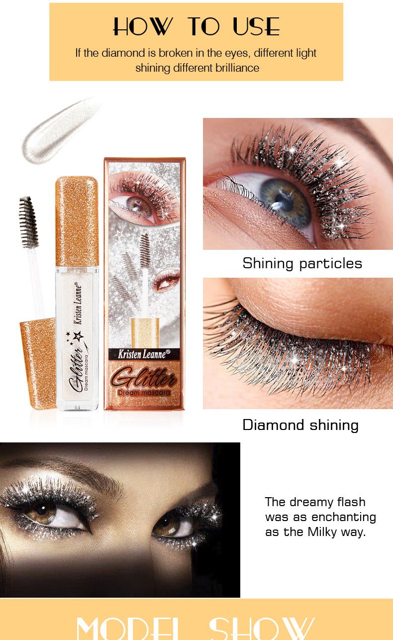 Kristen Leanne, mascara glitterato color diamante perlato più venduto_voghion.com