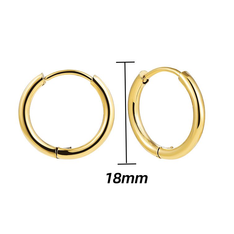 Sieradenset voor dames Fashionr Supply Retro Fashion Eenvoudige roestvrijstalen oorbel Veelzijdige ronde hoepeloorbellen_voghion.com