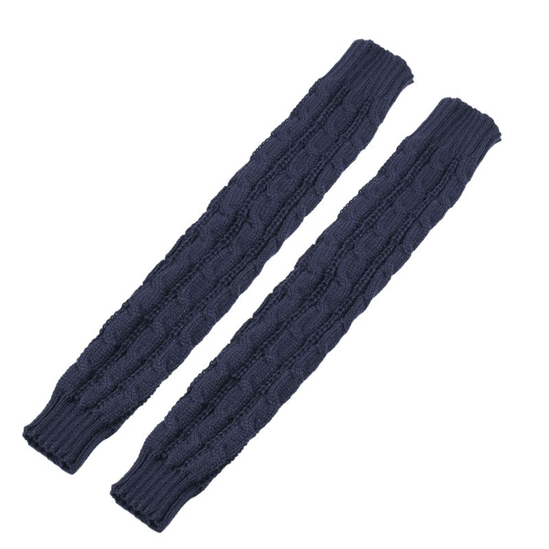 Women's Fingerless Knit Gloves - Acrylic Wool, Long & Twisted 8-Shaped Design, Warm Arm Sleeves For Autumn & Winter Breathable & Stylish, Unisex Fit_voghion.com