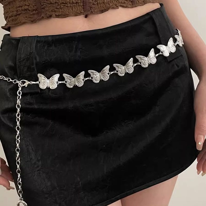Cintura con design a farfalla in vita, con catena in metallo, stile coreano, accessorio per uniforme JK, tendenza versatile._voghion.com