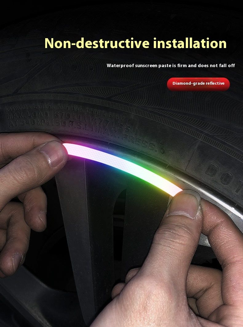 Autocolant reflectorizant colorat pentru butucul roții, autocolant reflectorizant universal pentru biciclete electrice, bandă reflectorizantă autoadezivă_voghion.com