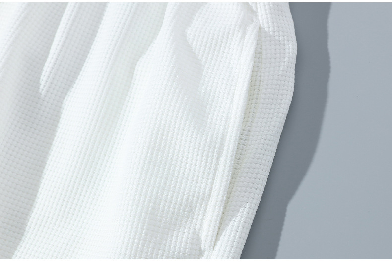 Waffle Short Sleeve T-shirt Men's Casual Sports Set Summer Loose Two Half Sleeve T-shirt Two Piece Set_voghion.com