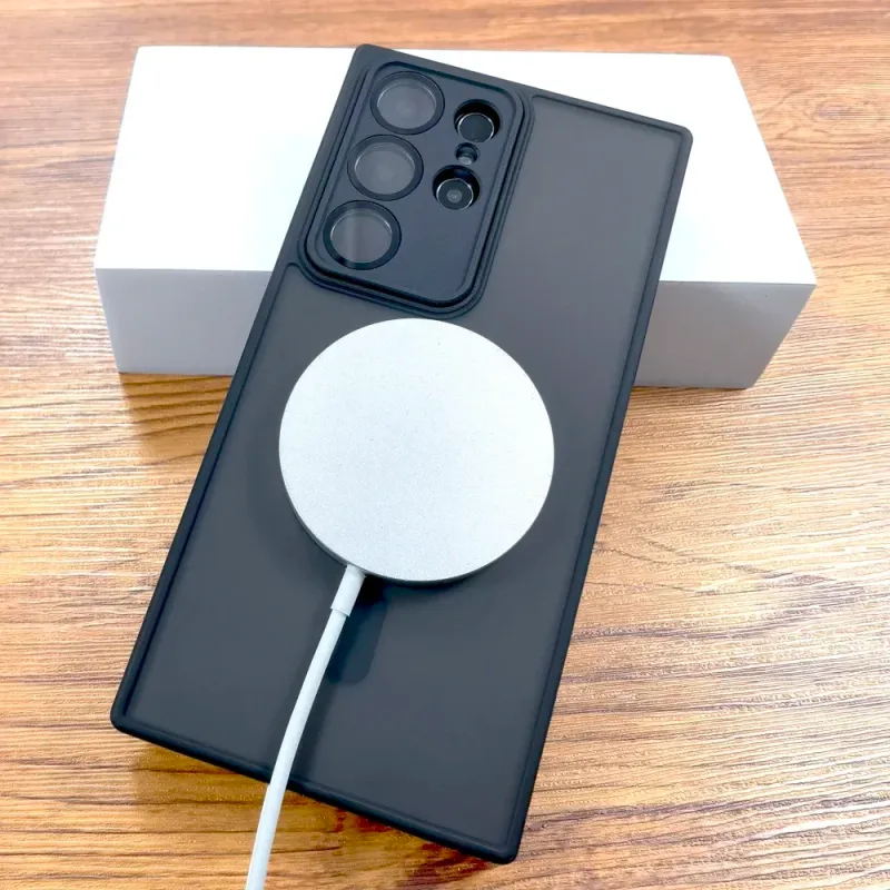 Luksuslik matt poolläbipaistev magnetiline ümbris Samsung Galaxy S24 23 S22 Ultra Plus telefonile Magsafe juhtmevaba laadimise kaameraklaasist ümbrise jaoks_voghion.com