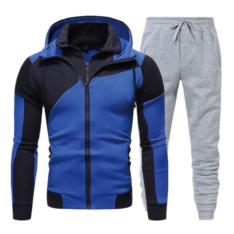 Pantaloni sportivi autunnali e invernali da uomo, casual, a maniche lunghe, due pezzi, con cappuccio, sportivi, esplosivi, da uomo_voghion.com