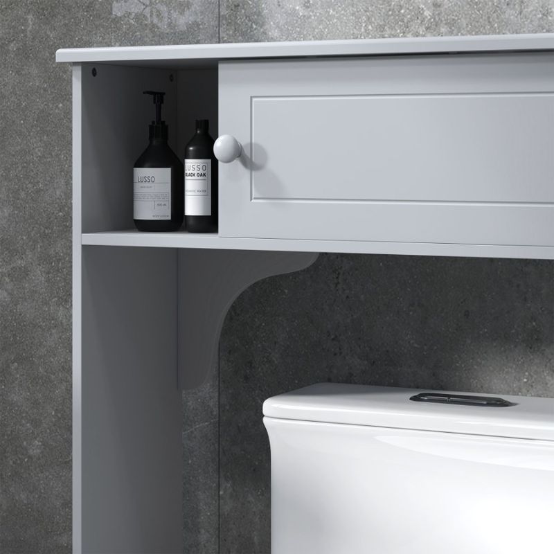 Adjustable W Toilet Cabinet Toilet Rack Storage The Kleankin Shelves Over_voghion.com